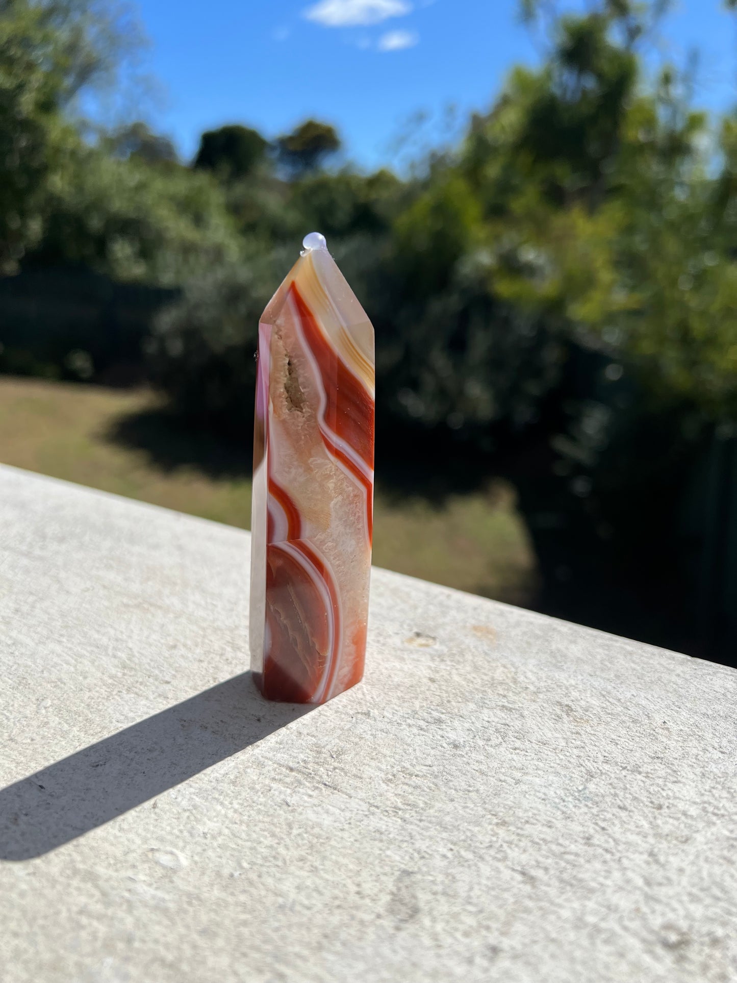 Carnelian Point with druzy 99.27g
