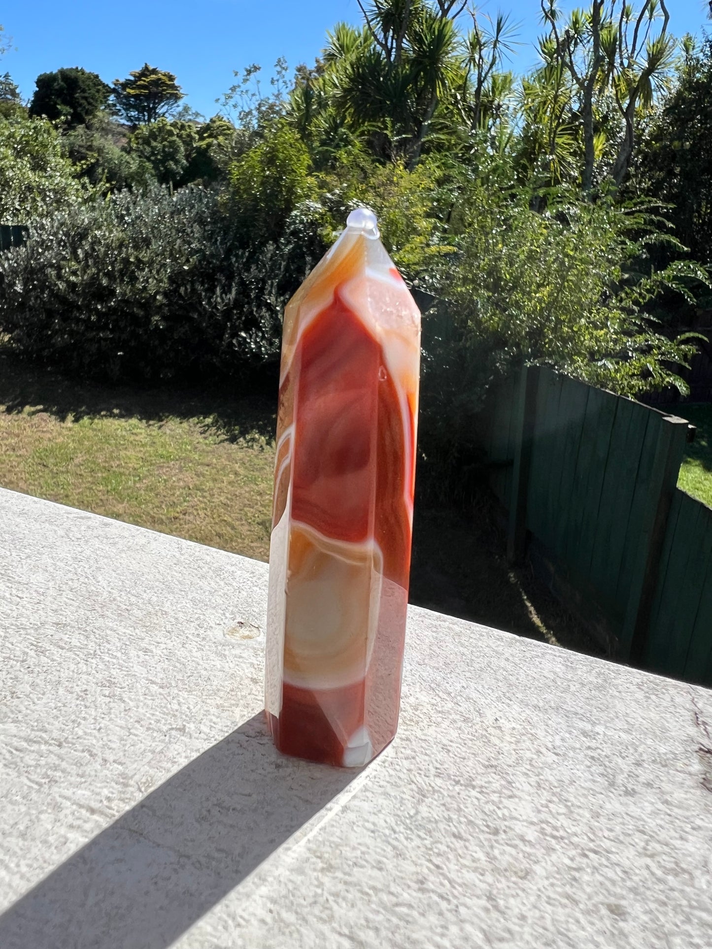 Carnelian Point with druzy 99.27g